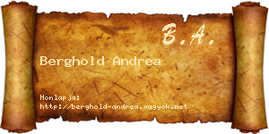 Berghold Andrea névjegykártya